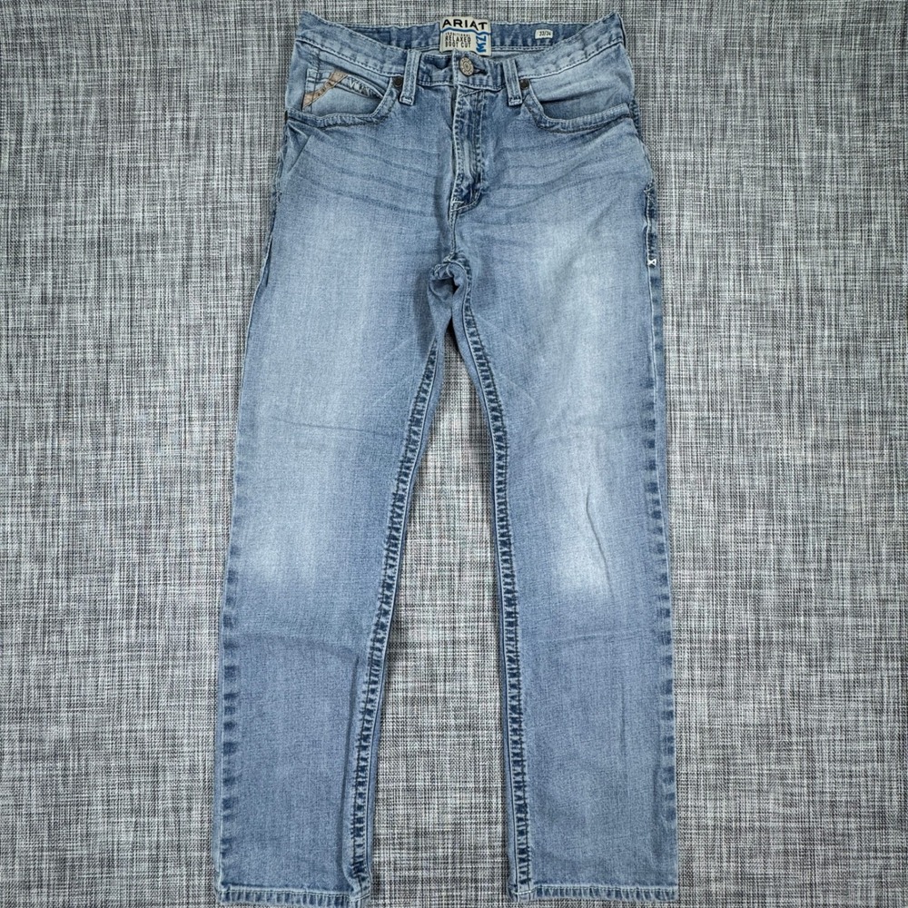 Ariat M2 Stirling Men's Stretch Jeans 33x34 Relaxed Boot Cut Light Wash Western